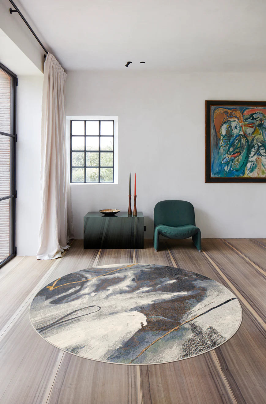 Contemporary Design Argentum Round Rug