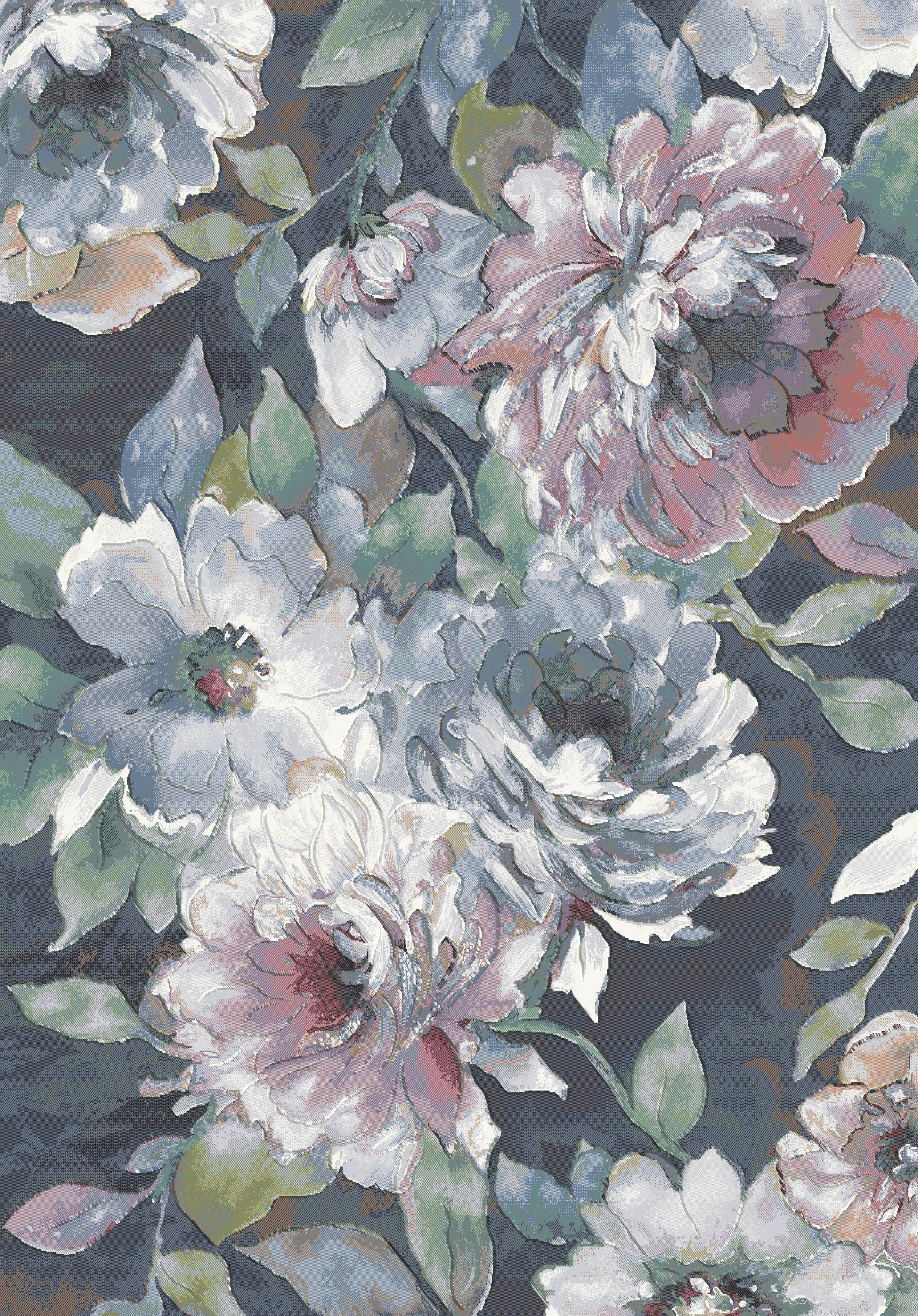 Multicoloured Floral Modern Style Argentum Rug