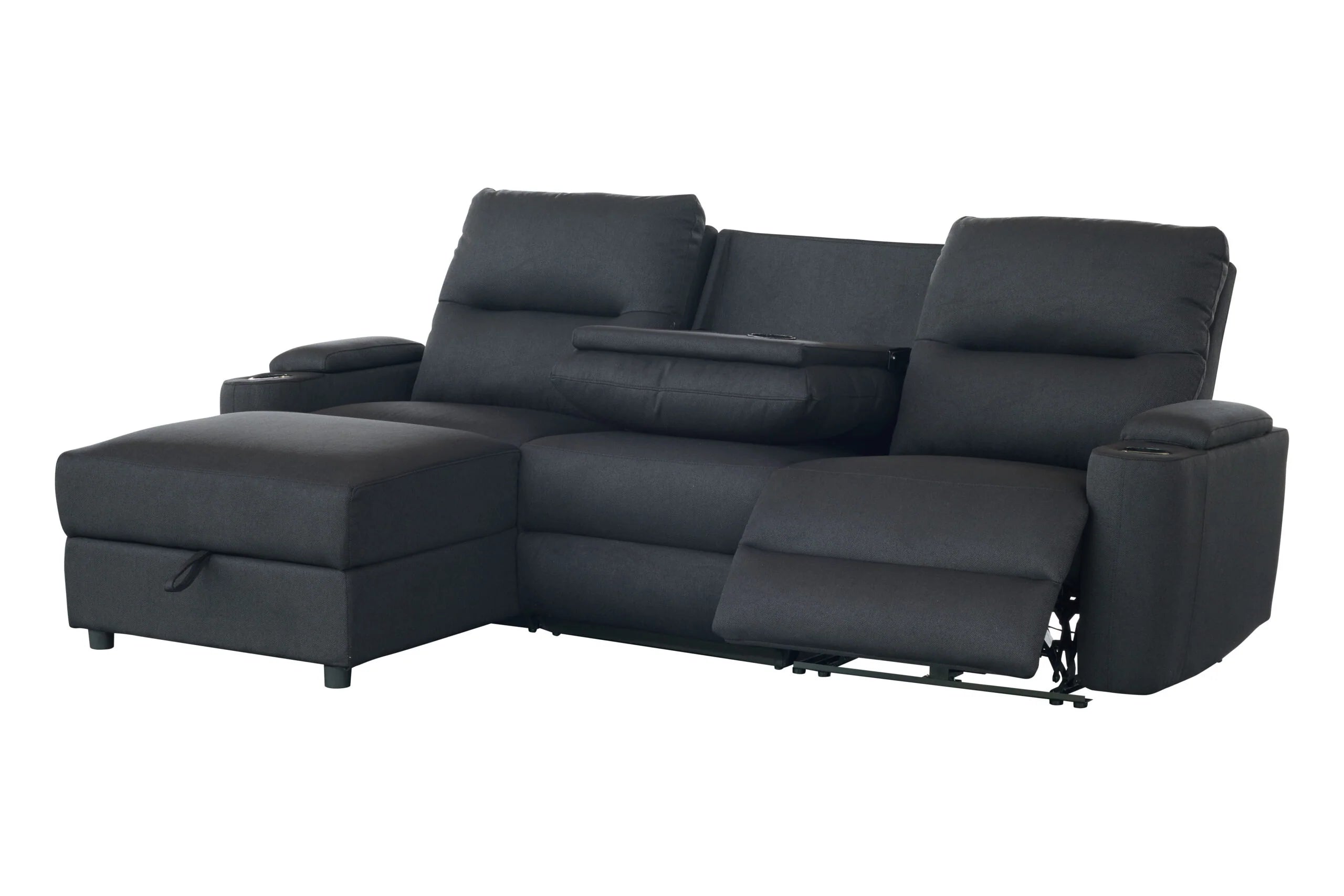 Mona Three Electric Seater Sofa Chaise + Storage