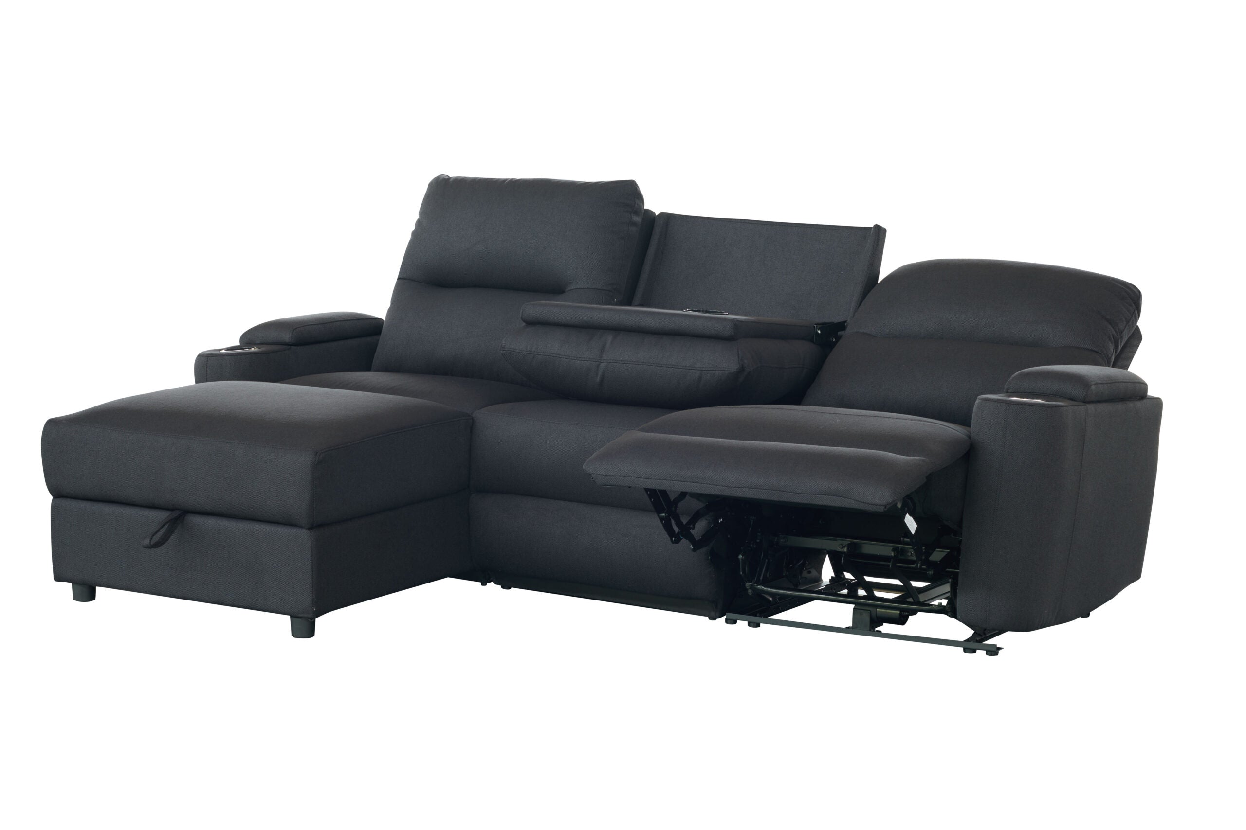 Mona Three Electric Seater Sofa Chaise + Storage