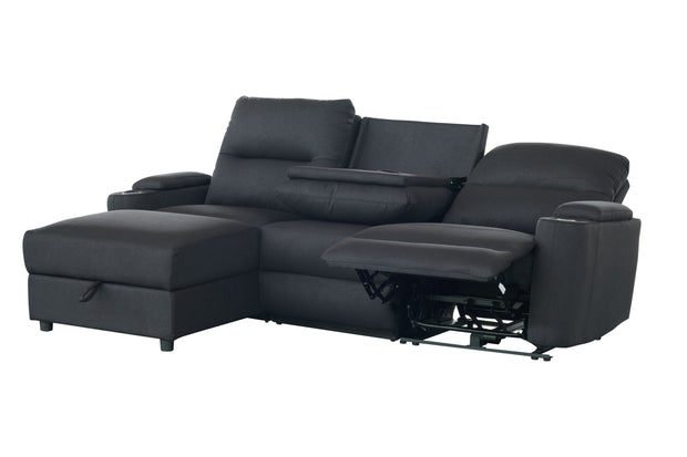 Mona Three Electric Seater Sofa Chaise + Storage