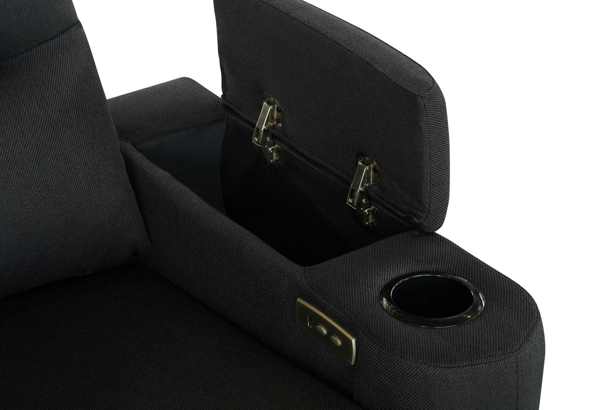 Mona Three Electric Seater Sofa Chaise + Storage