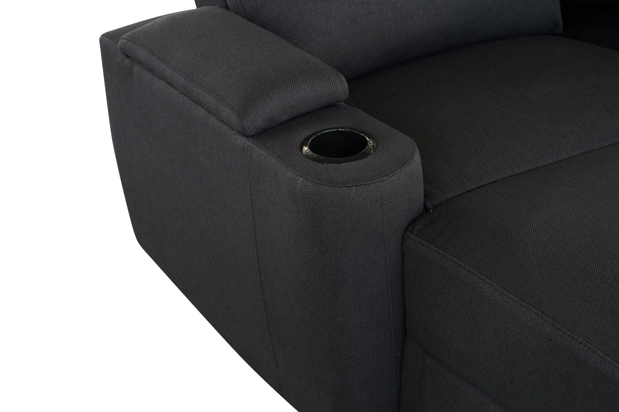 Mona Three Electric Seater Sofa Chaise + Storage