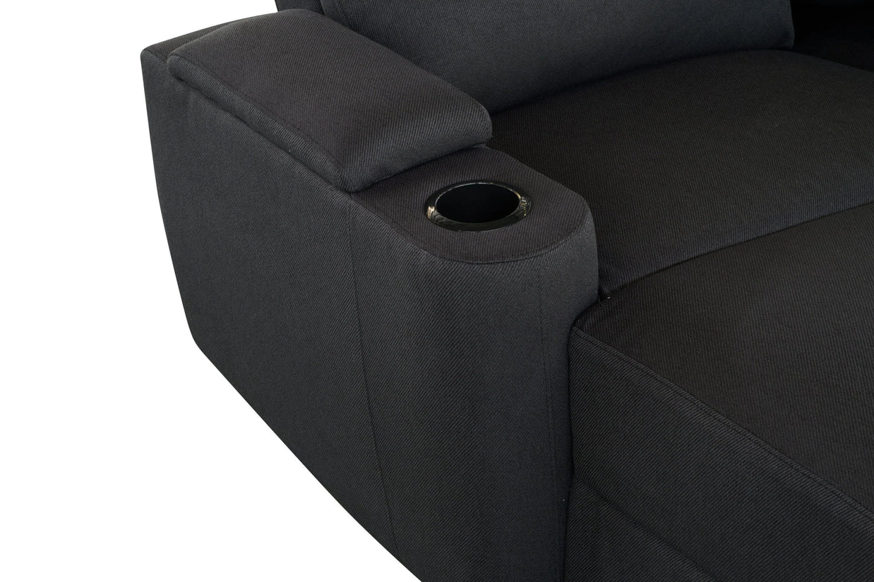 Mona Three Electric Seater Sofa Chaise + Storage