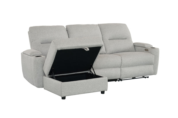 Mona Three Electric Seater Sofa Chaise + Storage