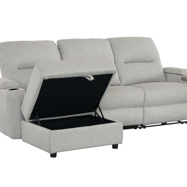 Mona Three Electric Seater Sofa Chaise + Storage