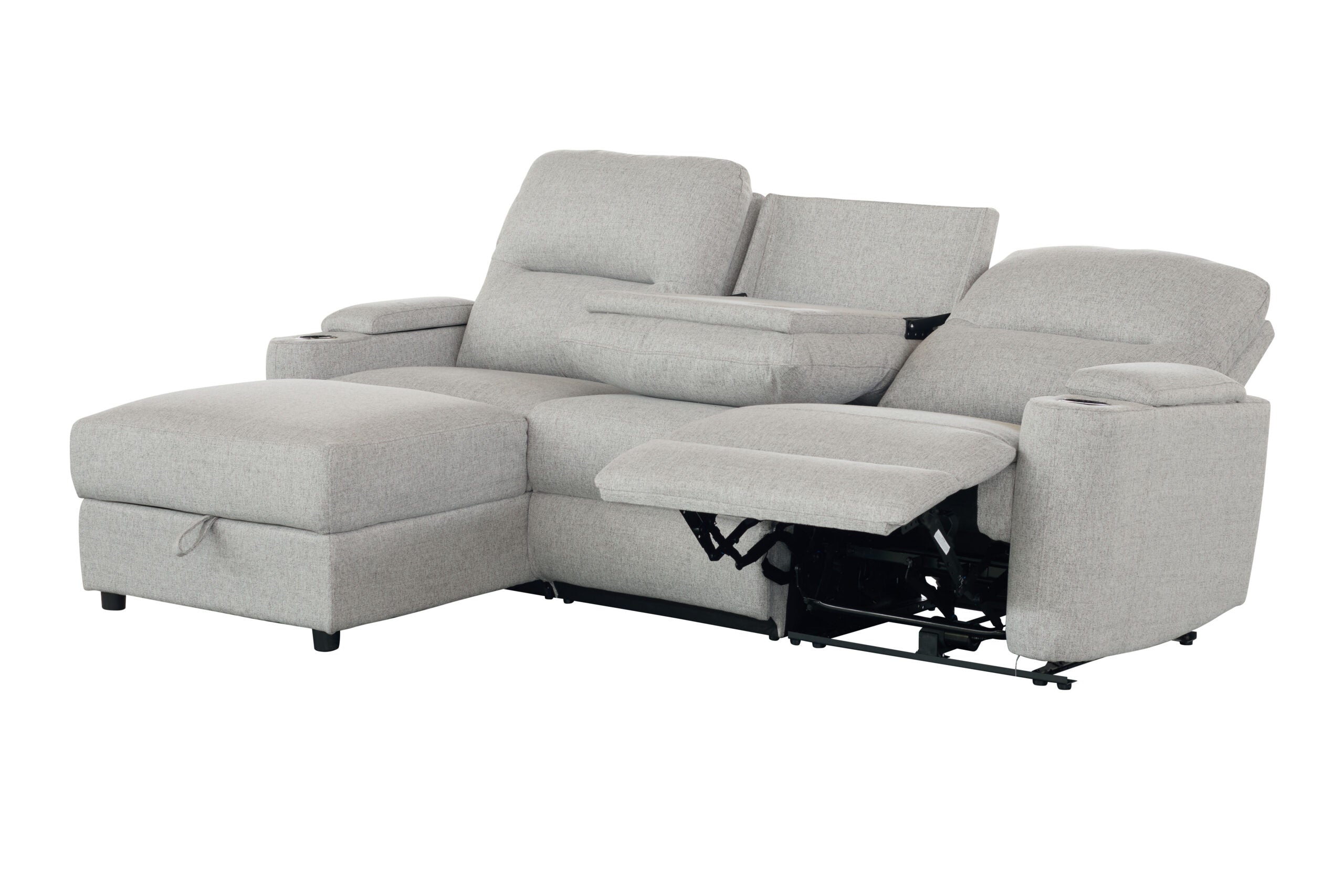 Mona Three Electric Seater Sofa Chaise + Storage