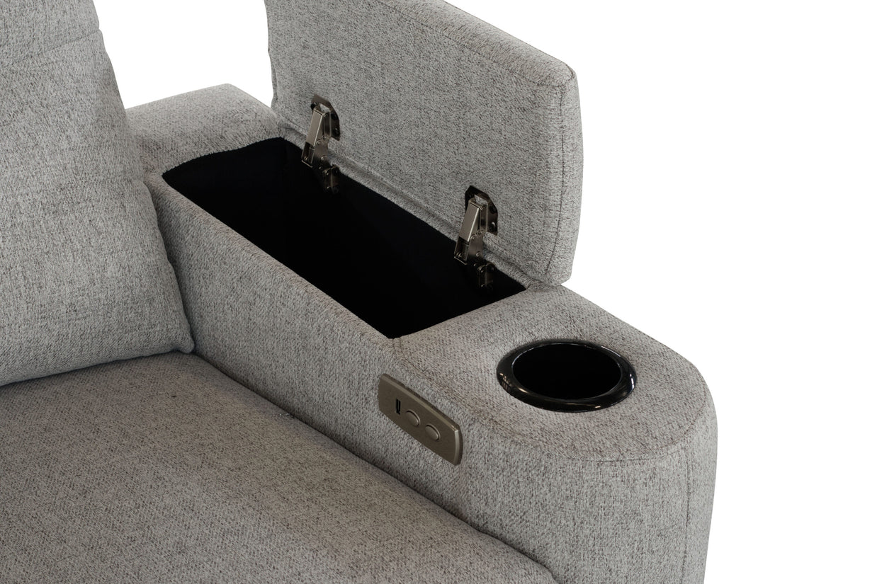 Mona Three Electric Seater Sofa Chaise + Storage