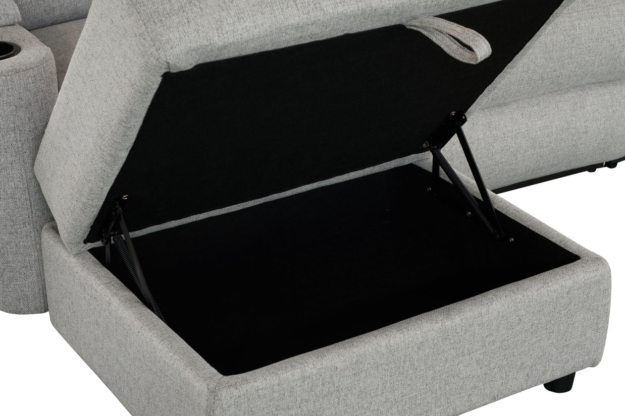 Mona Three Electric Seater Sofa Chaise + Storage
