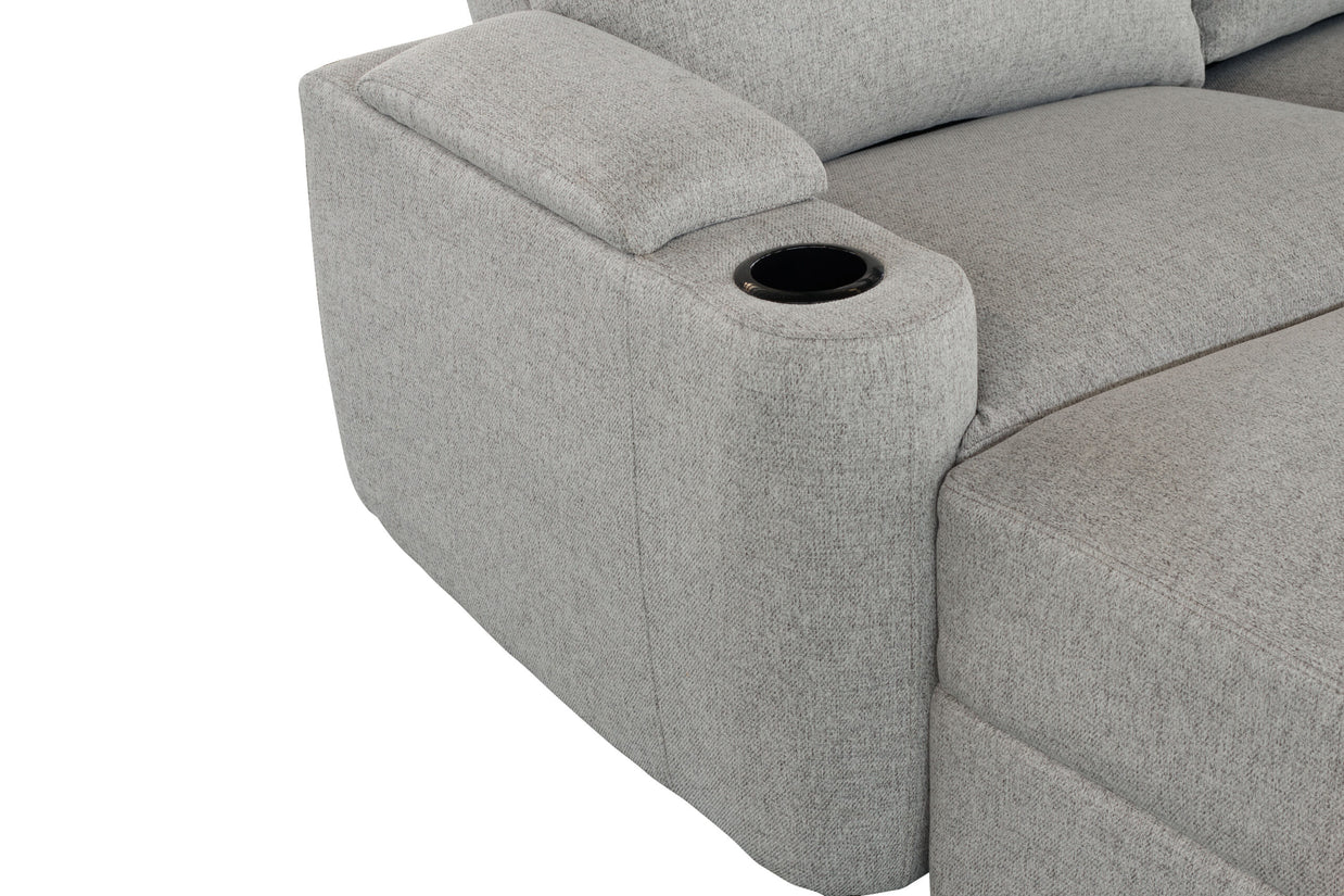 Mona Three Electric Seater Sofa Chaise + Storage
