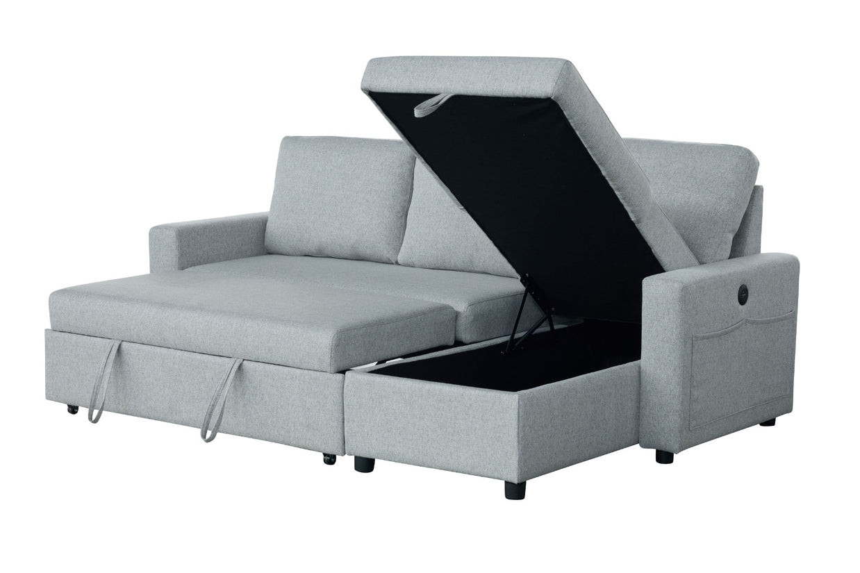 Rosa Sofa Bed with Chaise & Storage + USB