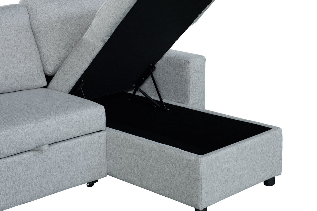 Rosa Sofa Bed with Chaise & Storage + USB