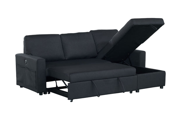 Rosa Sofa Bed with Chaise & Storage + USB
