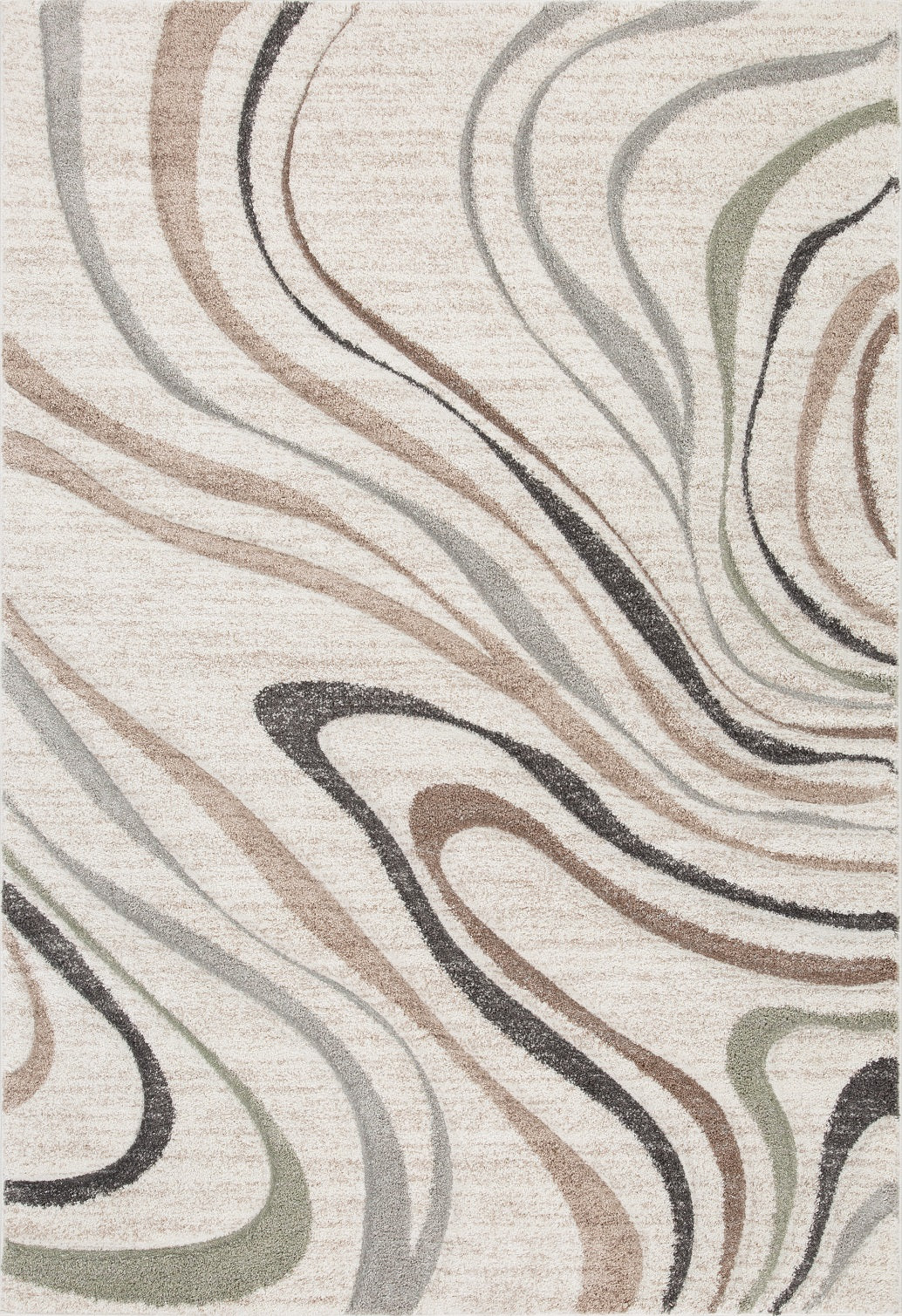 Swirl Abstract Pattern Rug in Cream & Soft Tones Colours