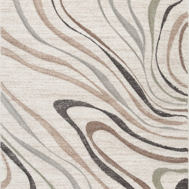 Swirl Abstract Pattern Rug in Cream & Soft Tones Colours