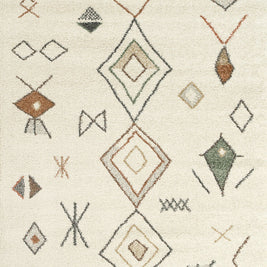 Abstract Diamond Motif Mehari Shaggy Rug