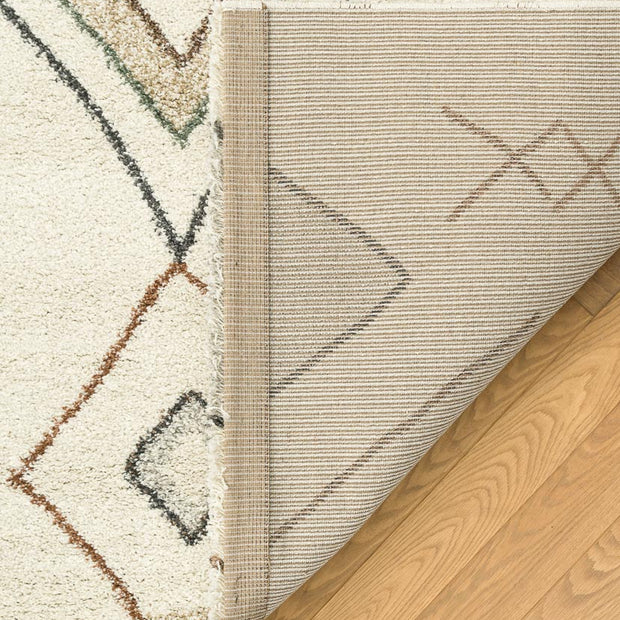 Abstract Diamond Motif Mehari Shaggy Rug