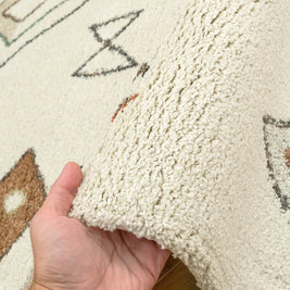 Abstract Diamond Motif Mehari Shaggy Rug