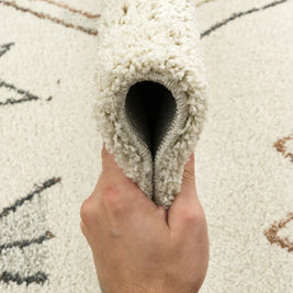 Abstract Diamond Motif Mehari Shaggy Rug