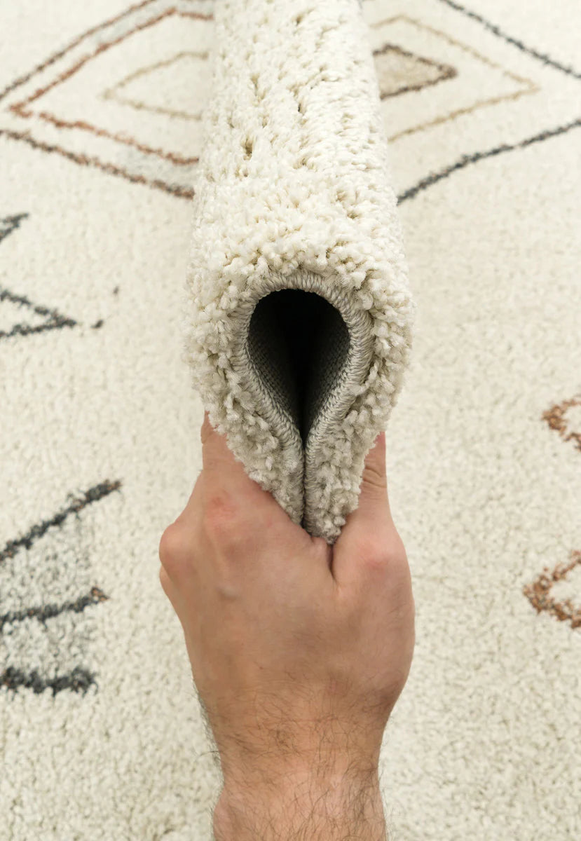 Abstract Diamond Motif Mehari Shaggy Rug