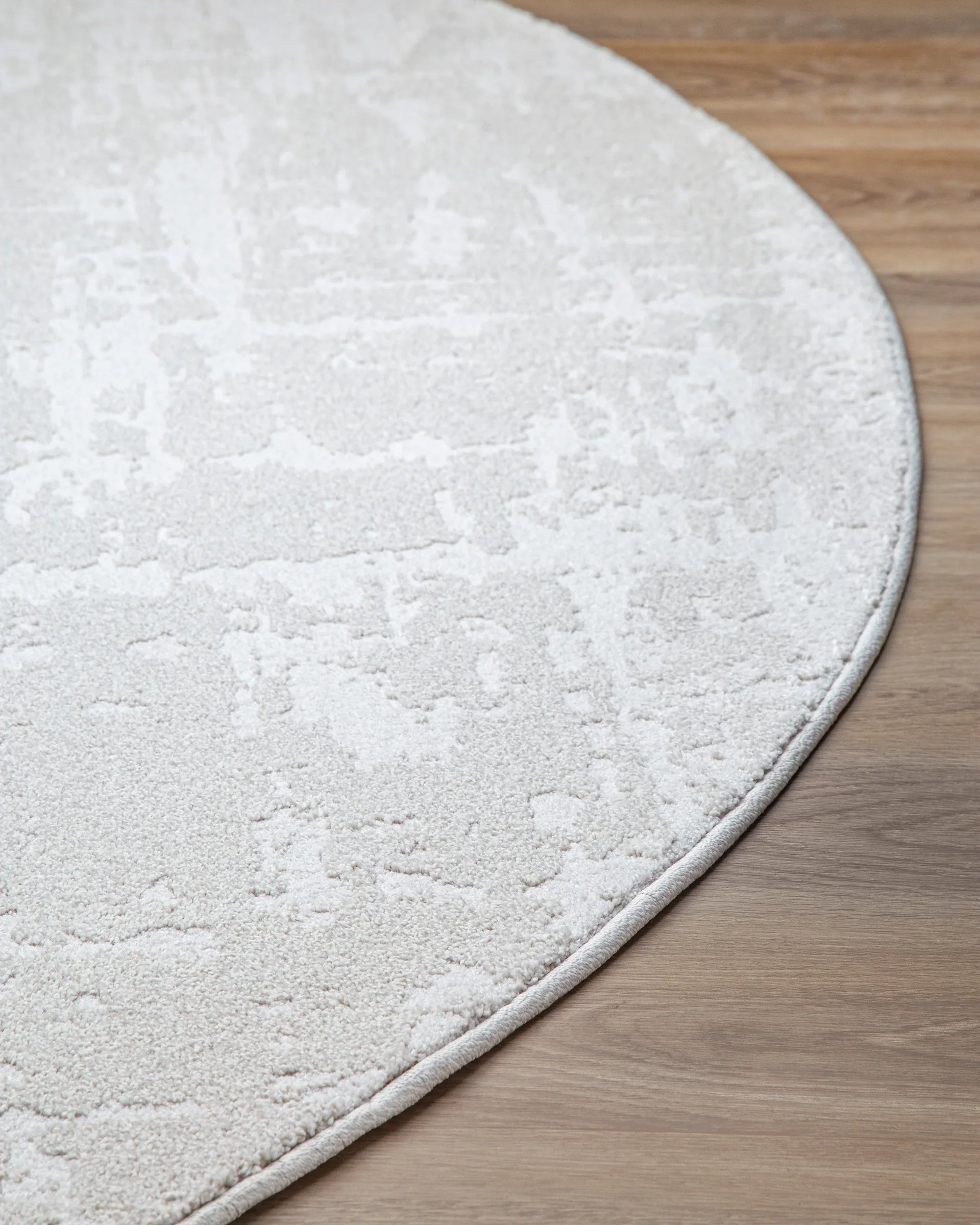 Modern Luxurious Textured Trentino Ivory Round Rug