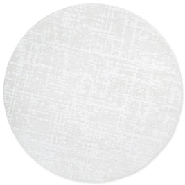 Modern Luxurious Textured Trentino Ivory Round Rug