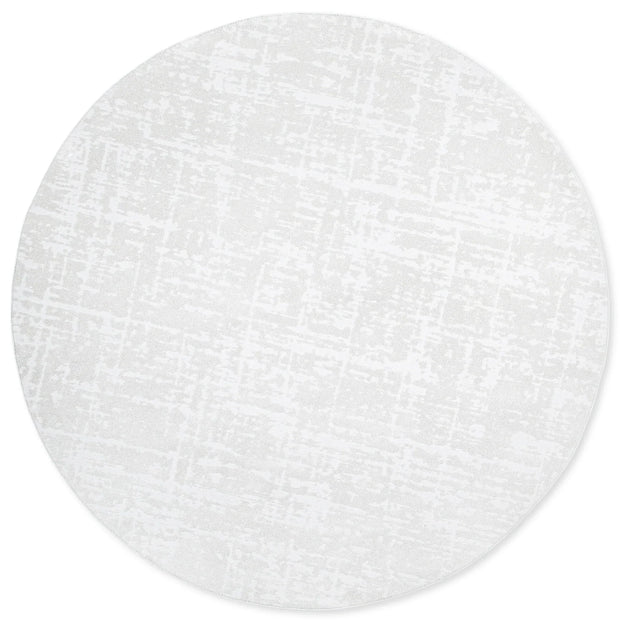 Modern Luxurious Textured Trentino Ivory Round Rug