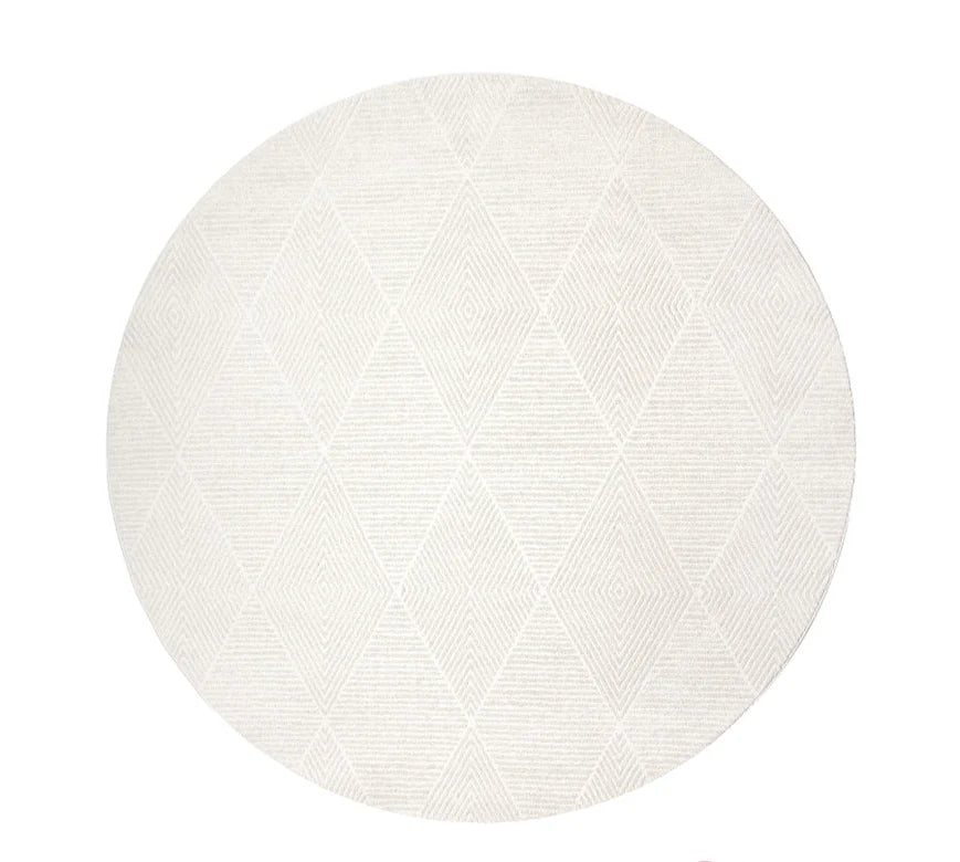 Modern Luxurious Textured Trentino Ivory Round Rug