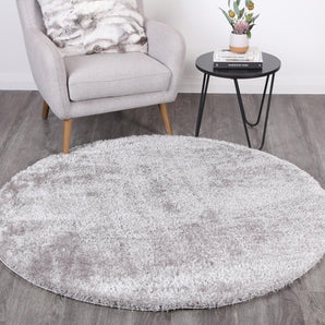 Dream Shaggy Grey Colour Turkish Round Rug