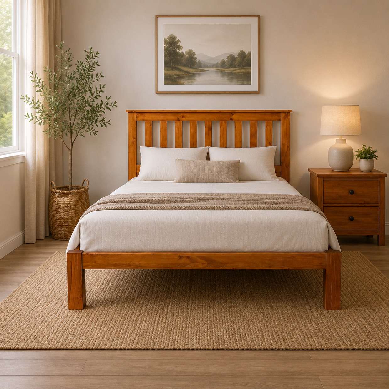 Classic Bed Frame – Warm Honey