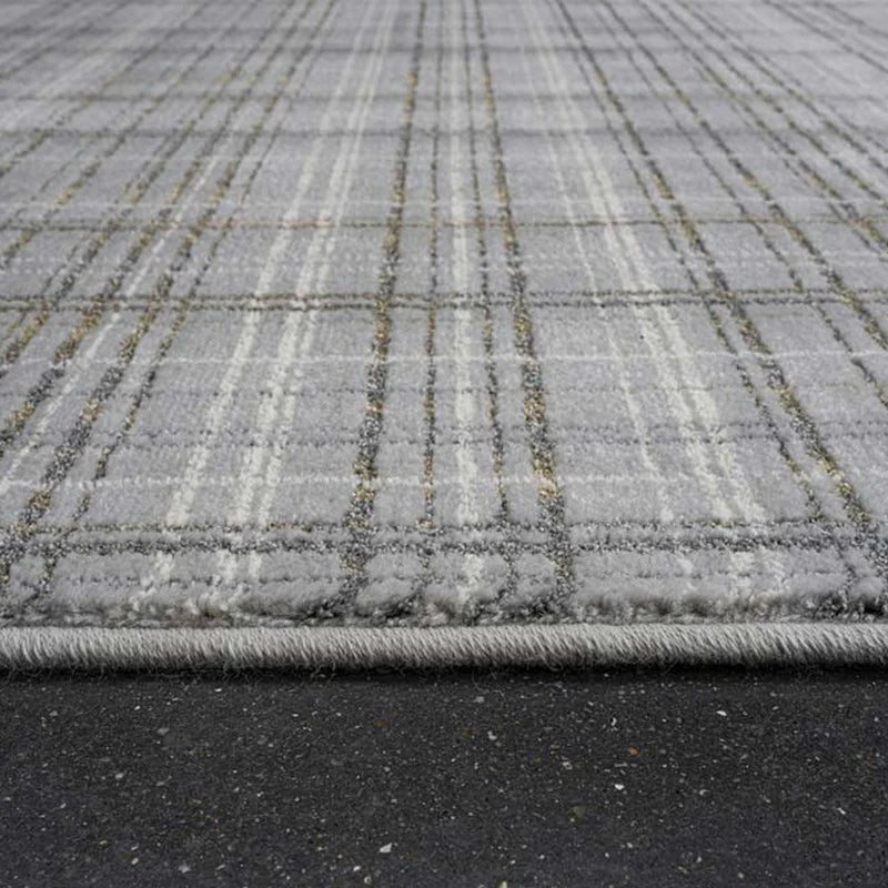 Textured Plaid Pattern Harmony Rug