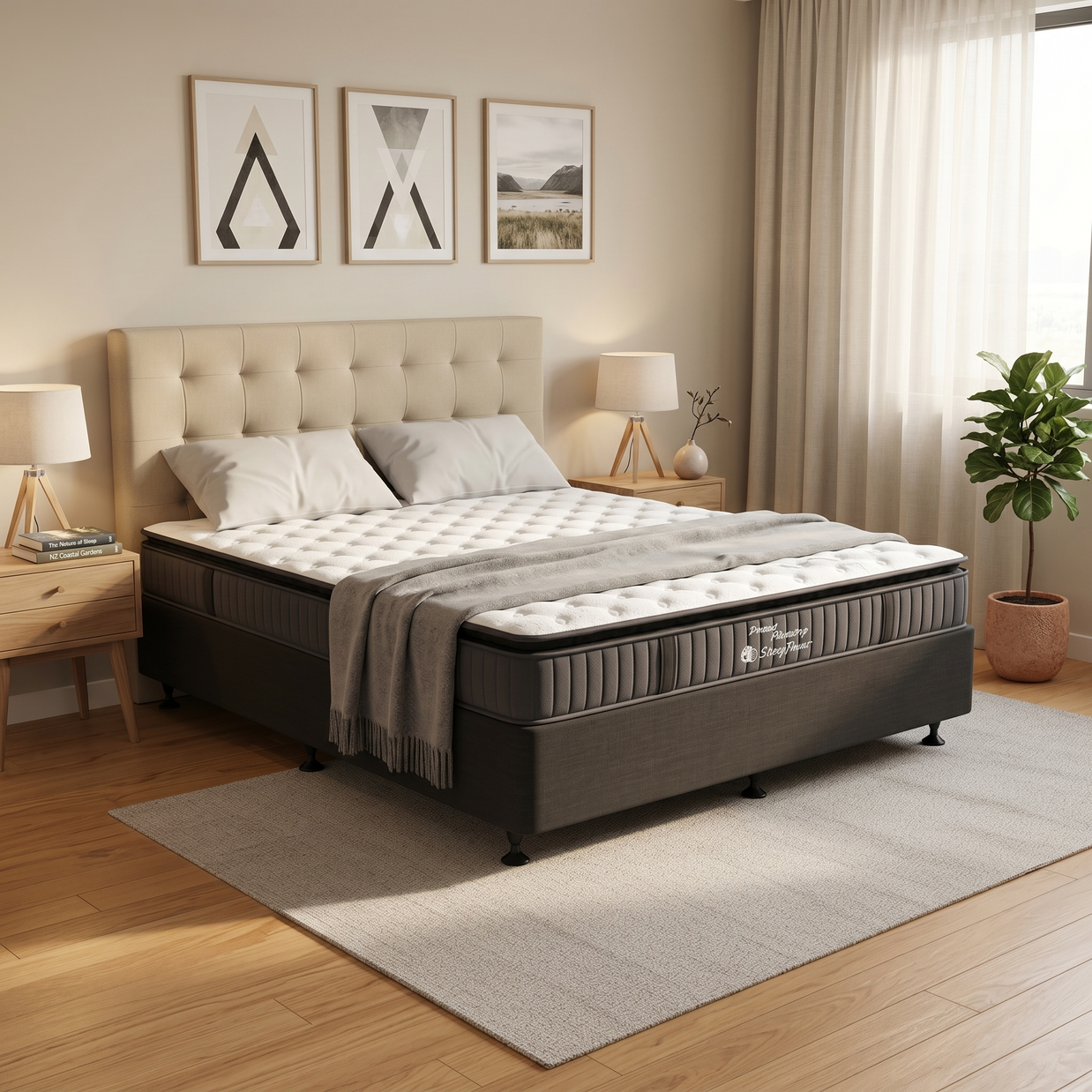 SleepTime Pocket Pillowtop Mattress + NZ Made Snooz Bed Base