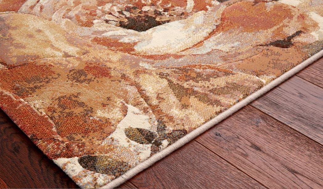 Rustic Colour Floral Style Argentum Rug Size