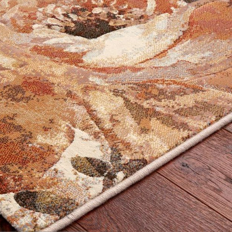 Rustic Colour Floral Style Argentum Rug Size