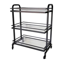 Samui Bar Cart – Black & Glass