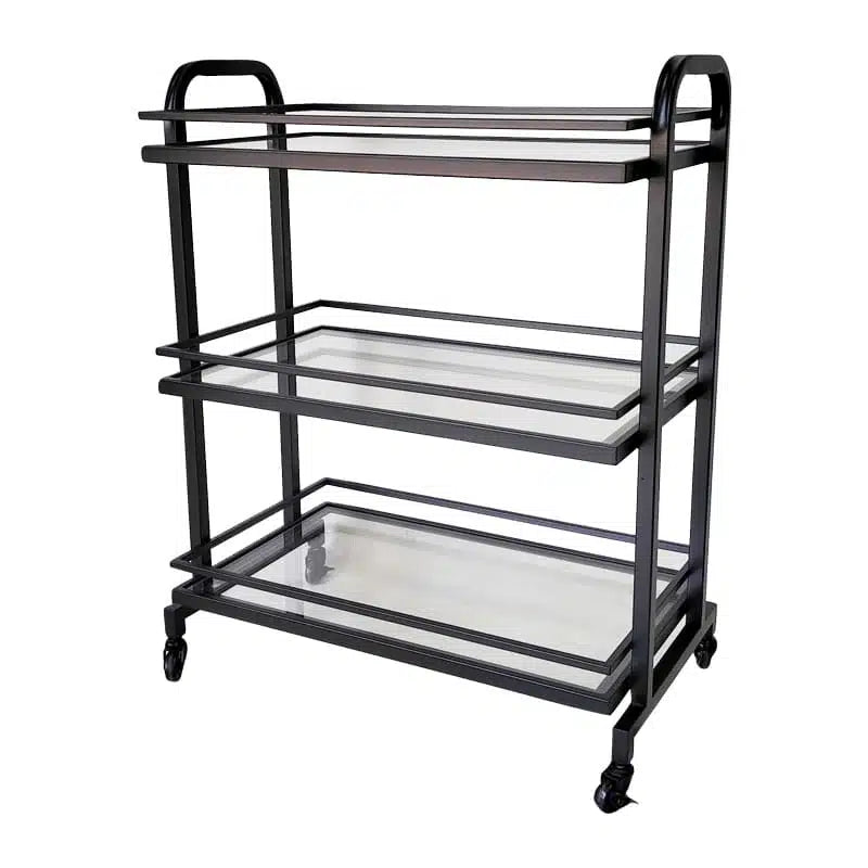 Samui Bar Cart – Black & Glass