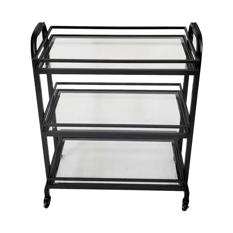 Samui Bar Cart – Black & Glass