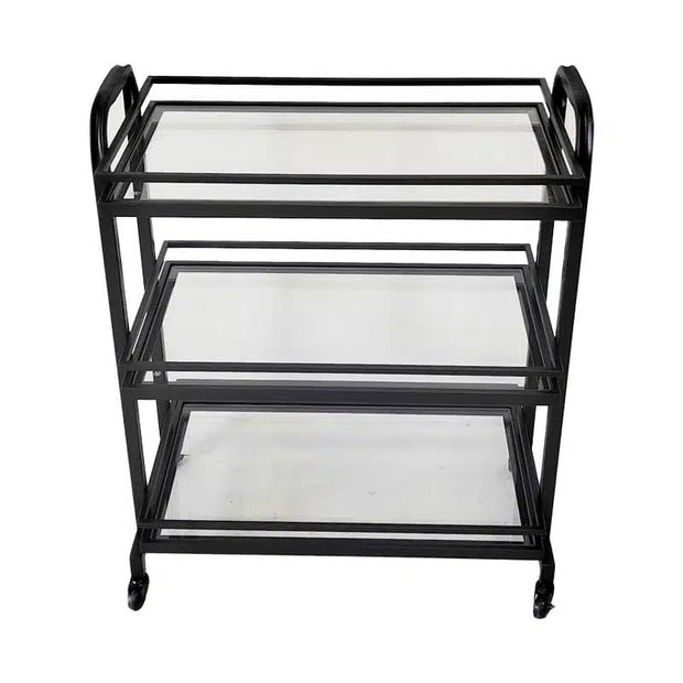 Samui Bar Cart – Black & Glass