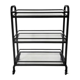 Samui Bar Cart – Black & Glass