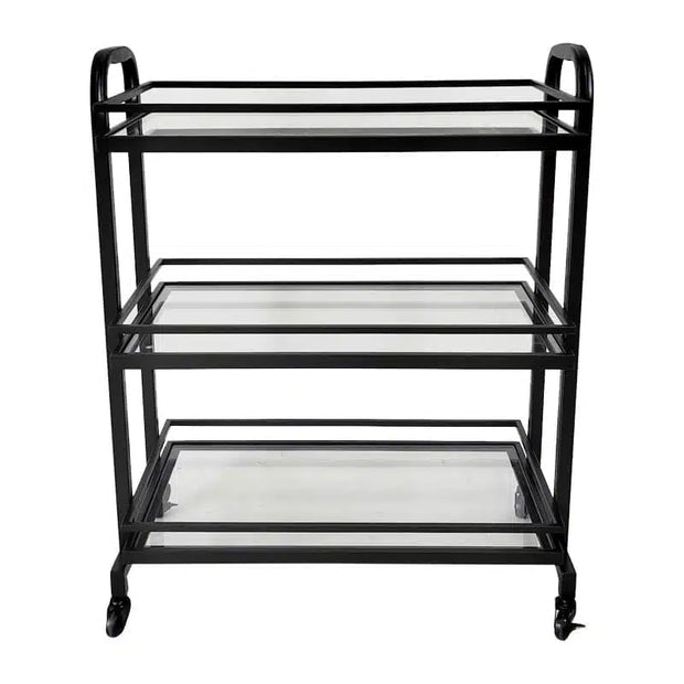 Samui Bar Cart – Black & Glass