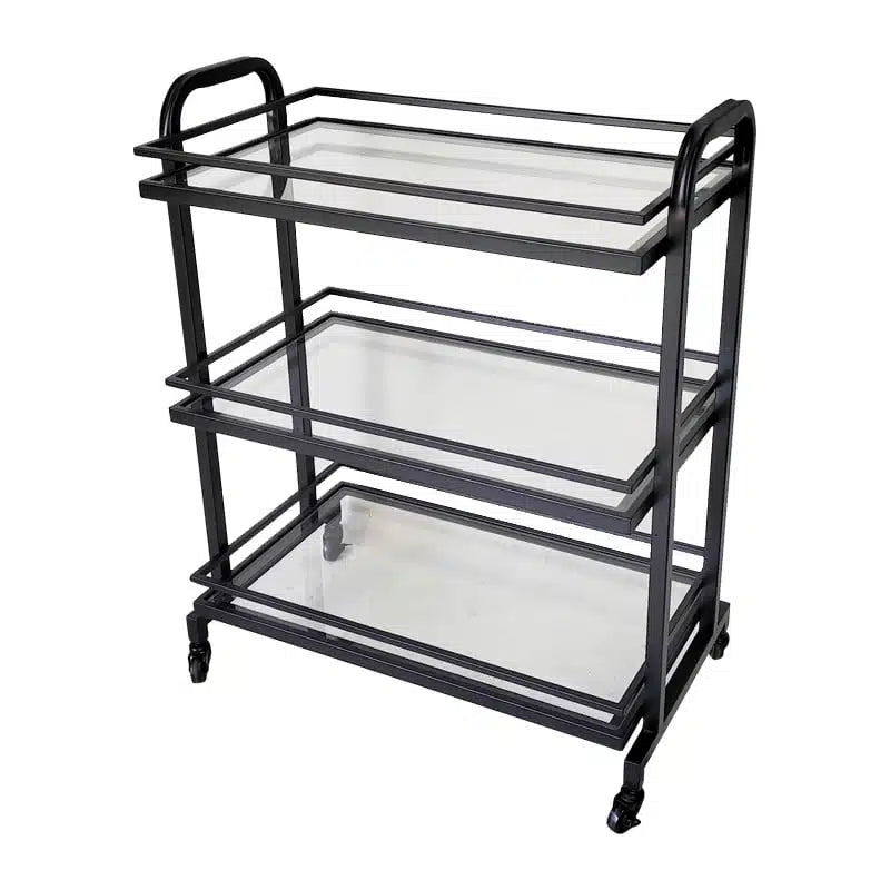 Samui Bar Cart – Black & Glass