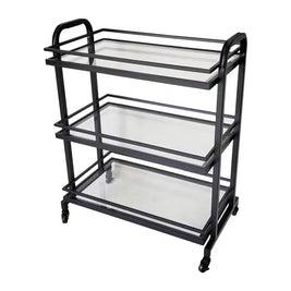 Samui Bar Cart – Black & Glass