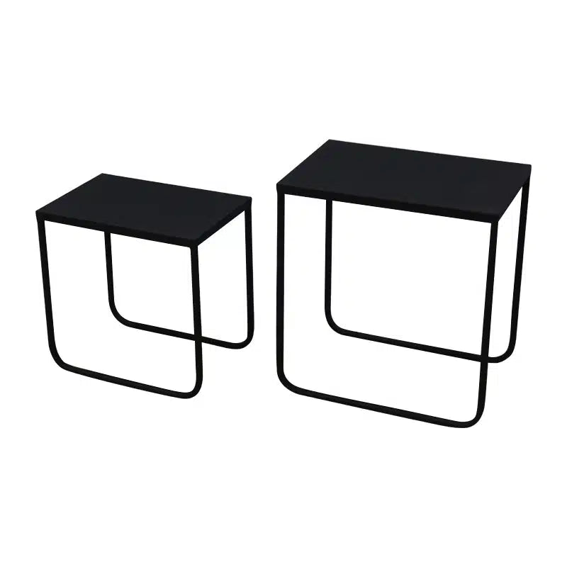 Dallas Rectangle Side Table Nest – Black