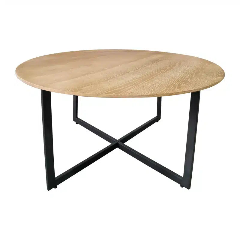 Macey Coffee Table Set – Light Oak & Black Frame