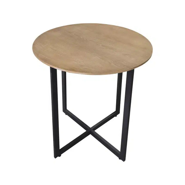 Macey Coffee Table Set – Light Oak & Black Frame