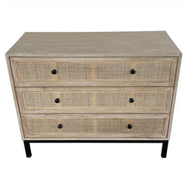 Cardrona Commode 3 Drawer- Natural Rattan