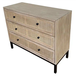 Cardrona Commode 3 Drawer- Natural Rattan