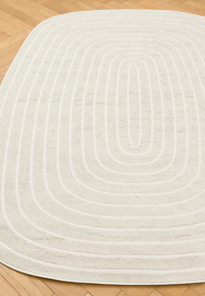 Contemporary Contour Lines Textured Trentino Oval Rug