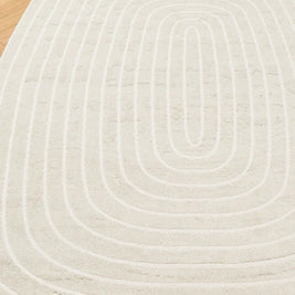 Contemporary Contour Lines Textured Trentino Oval Rug