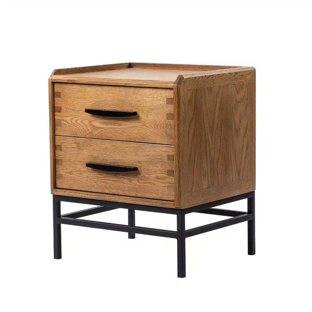 Carlton Oak Side Table – Black Trim